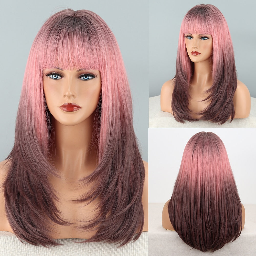 Long Wavy Green Synthetic Wig Cosplay Party Wig