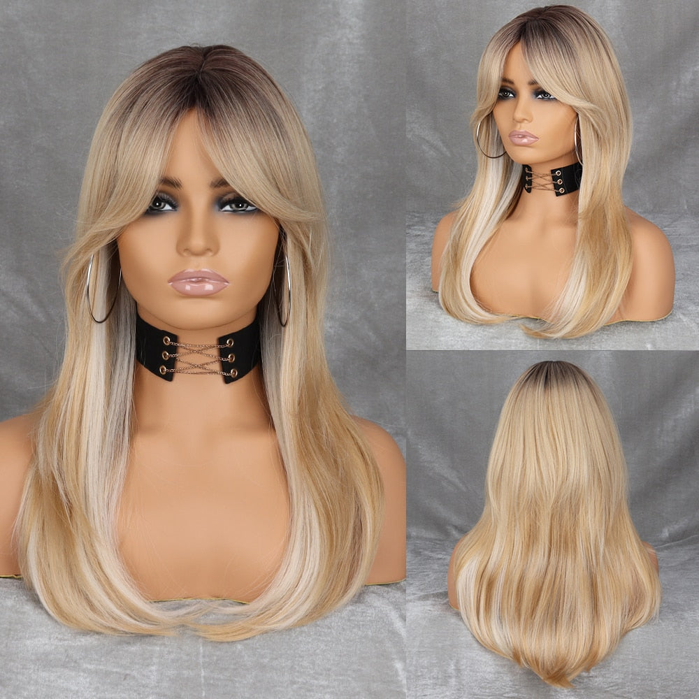 Long Wavy Green Synthetic Wig Cosplay Party Wig