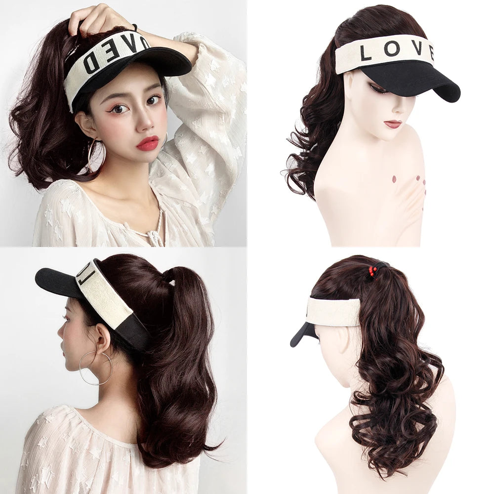Ponytail Wig with Visor Cap Hat Wig