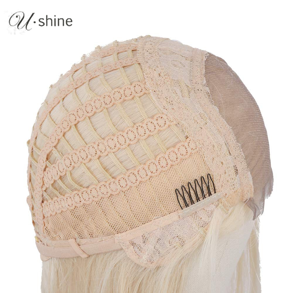 20 Inch Blonde Synthetic Lace Wigs Lace Closure