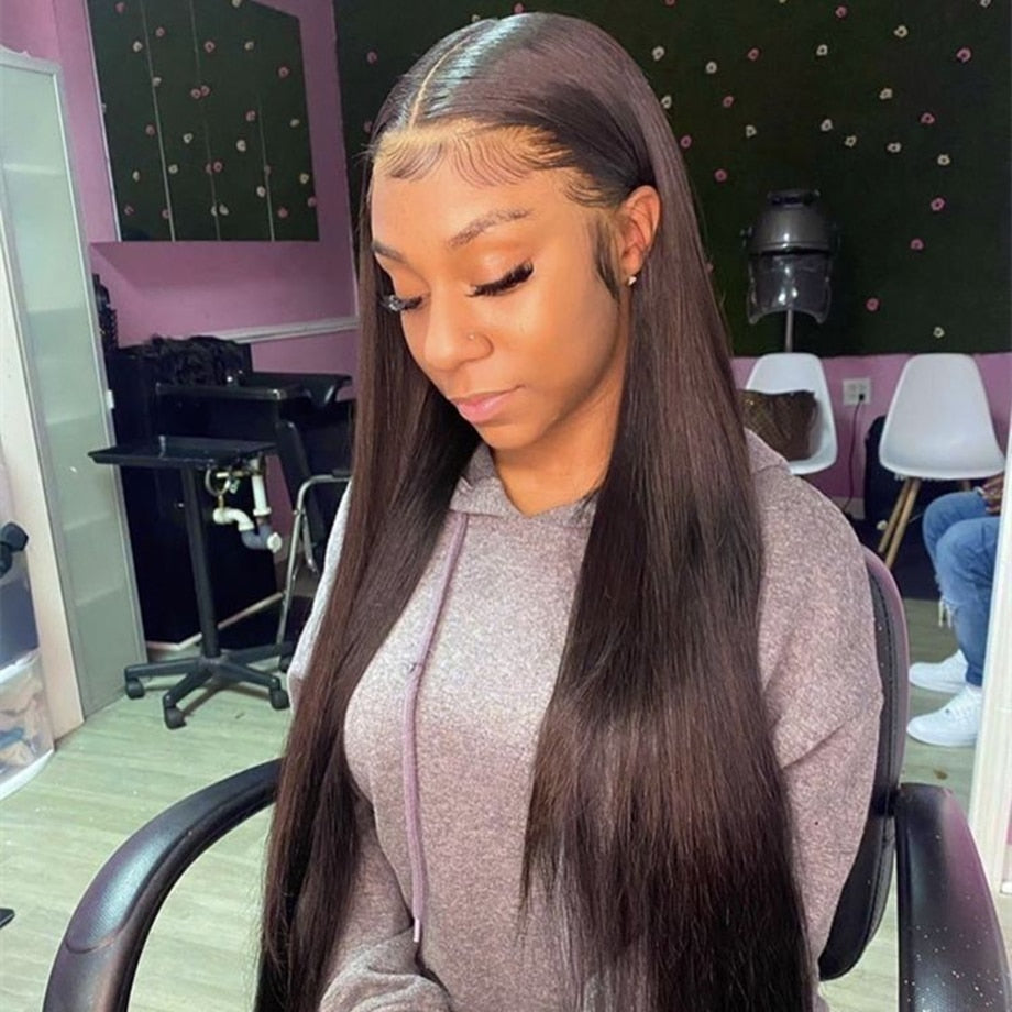Straight Long Hair Lace Front Wig Brazilian 13x4 Lace Frontal For Black Women Human Hair 250 Density wigs