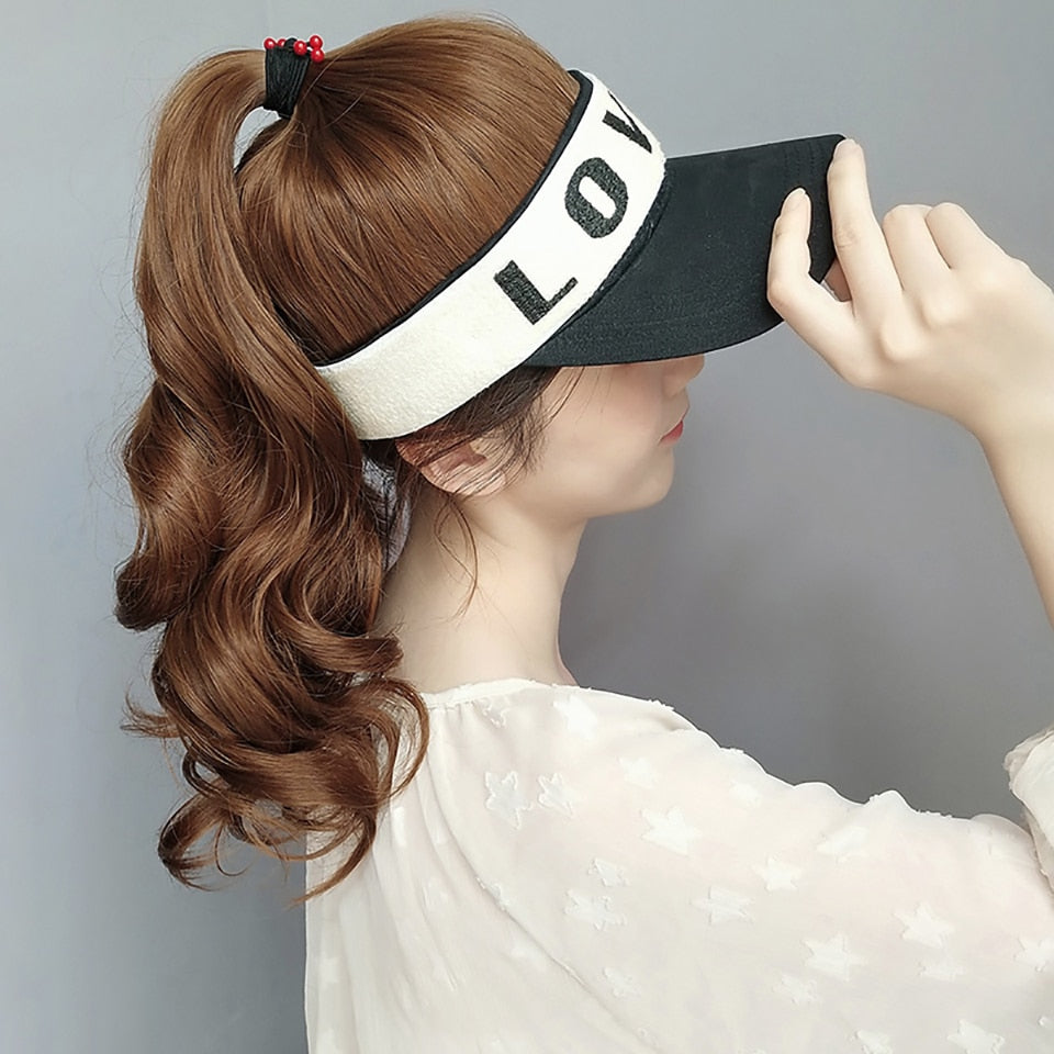 Ponytail Wig with Visor Cap Hat Wig