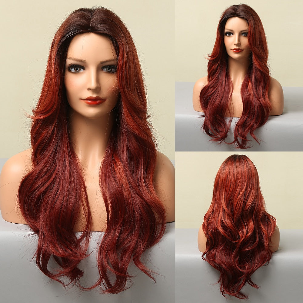 Long Wavy Ash Grey Ombre Synthetic Wig