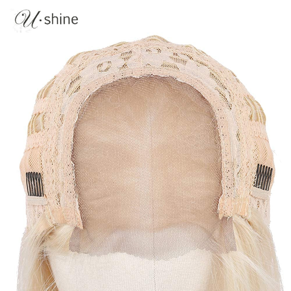 20 Inch Blonde Synthetic Lace Wigs Lace Closure