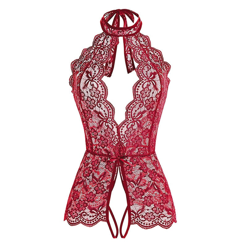 Sexy Lingerie For Women Lace Erotic Babydoll Bodysuit Fishnet Stockings Teddy Erotic Dress For Sex Lenceria Costumes