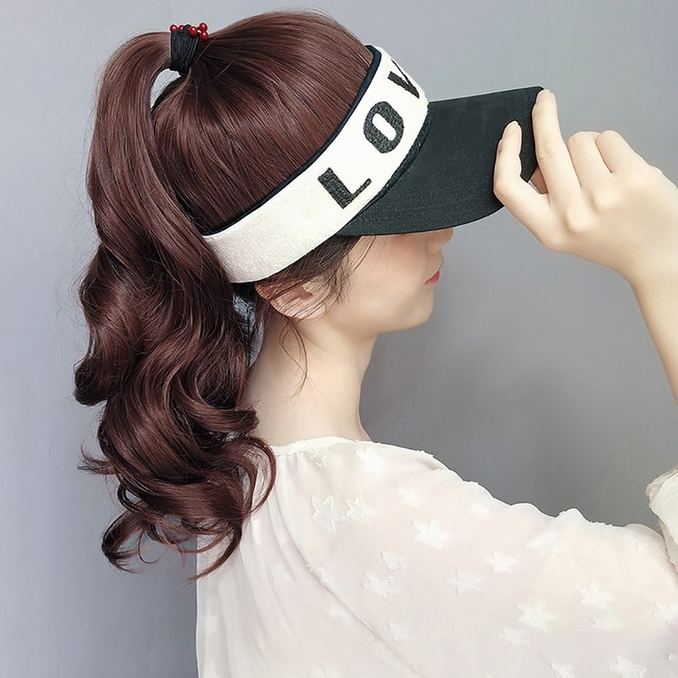 Ponytail Wig with Visor Cap Hat Wig