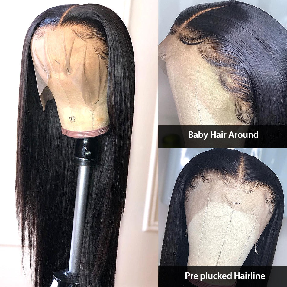 Straight Long Hair Lace Front Wig Brazilian 13x4 Lace Frontal For Black Women Human Hair 250 Density wigs