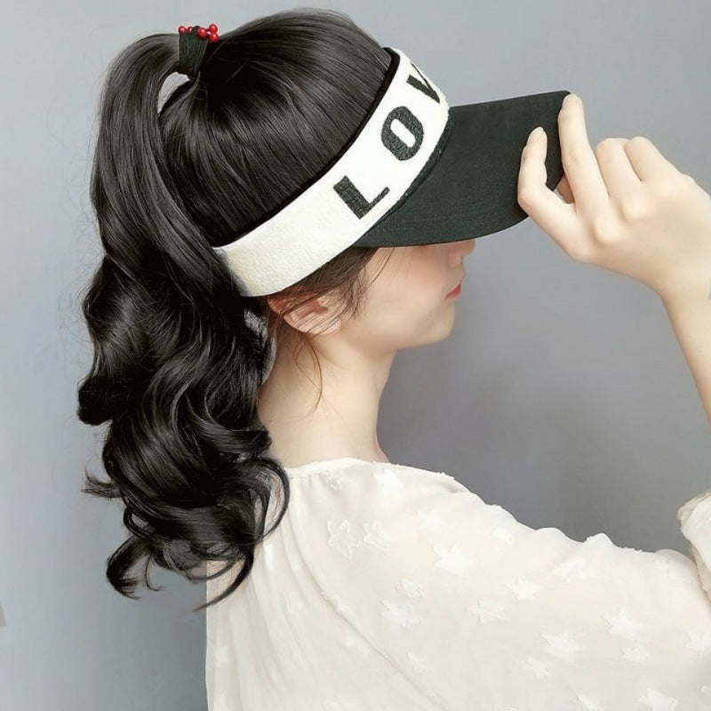 Ponytail Wig with Visor Cap Hat Wig