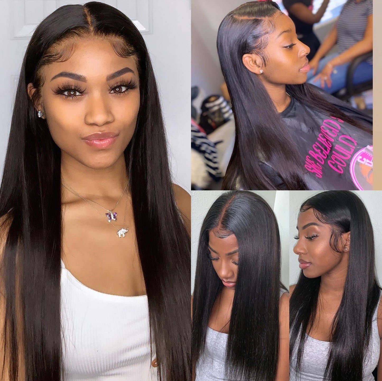 Straight Long Hair Lace Front Wig Brazilian 13x4 Lace Frontal For Black Women Human Hair 250 Density wigs