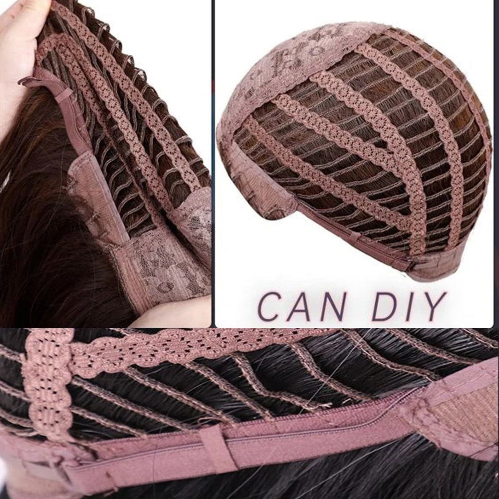 Brunette Long Wavy Brown Synthetic Wig