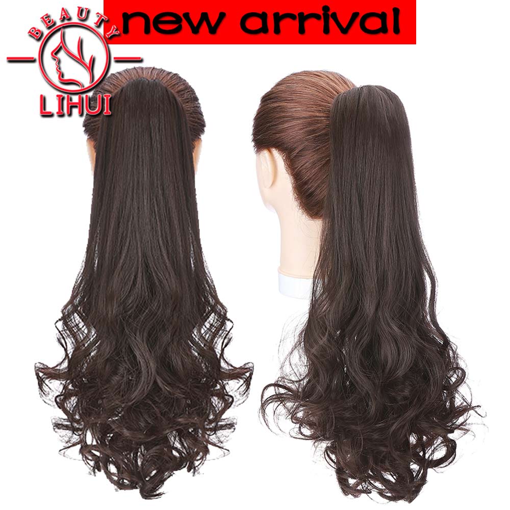 Long Wavy Claw Clip On Ponytail Synthetic 22inch Hair Extension Wig