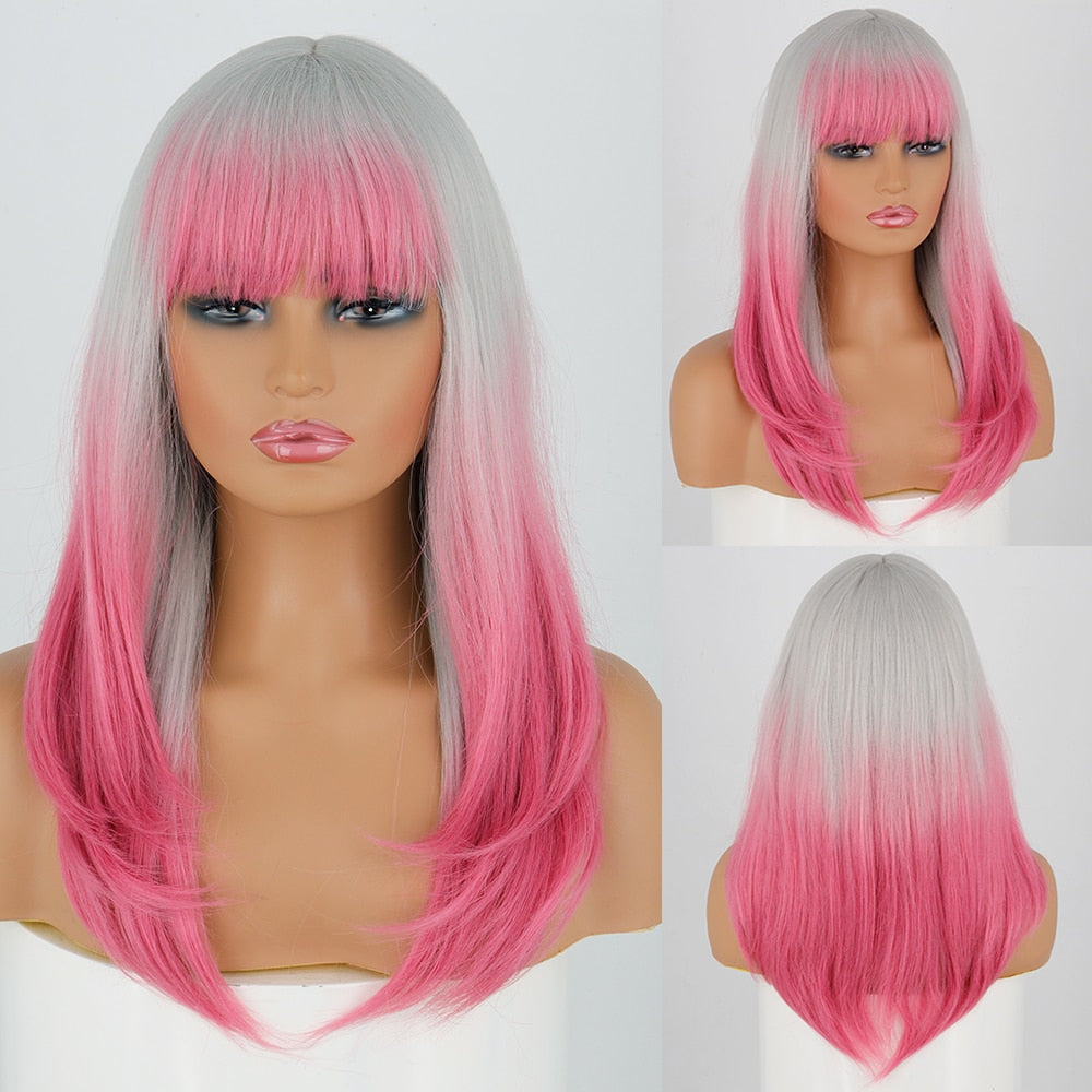 Long Wavy Green Synthetic Wig Cosplay Party Wig