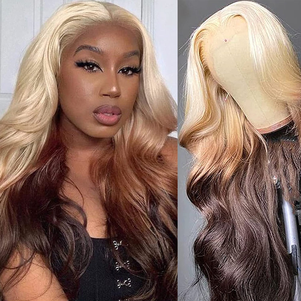 Light Ash Blonde Body Wave Synthetic Wigs 13x4 Lace Front Wigs