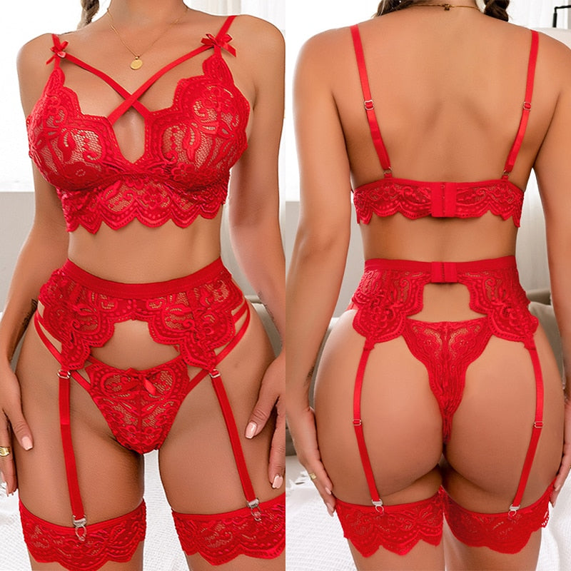 Mae Floral Garters 3pcs Set