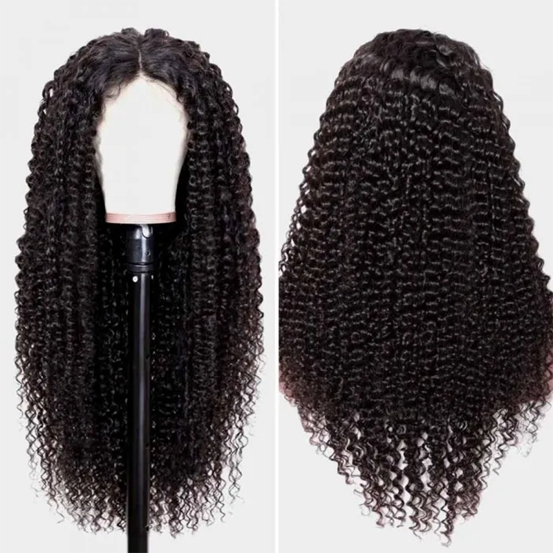 Reddish Brown Kinky Curly Wig Synthetic Lace Front Wigs Pre Plucked With Baby Hair Lace Closure Wig