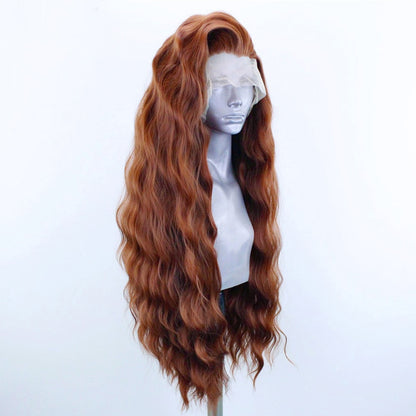 Natural Hairline Cinnamon Brown Lace Front Wigs Synthetic Long Wig