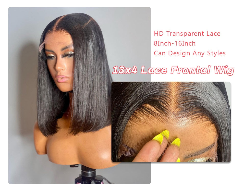 Bob Wig Lace Frontal Human Hair Wigs 5x5 Lace Closure Straight Wig