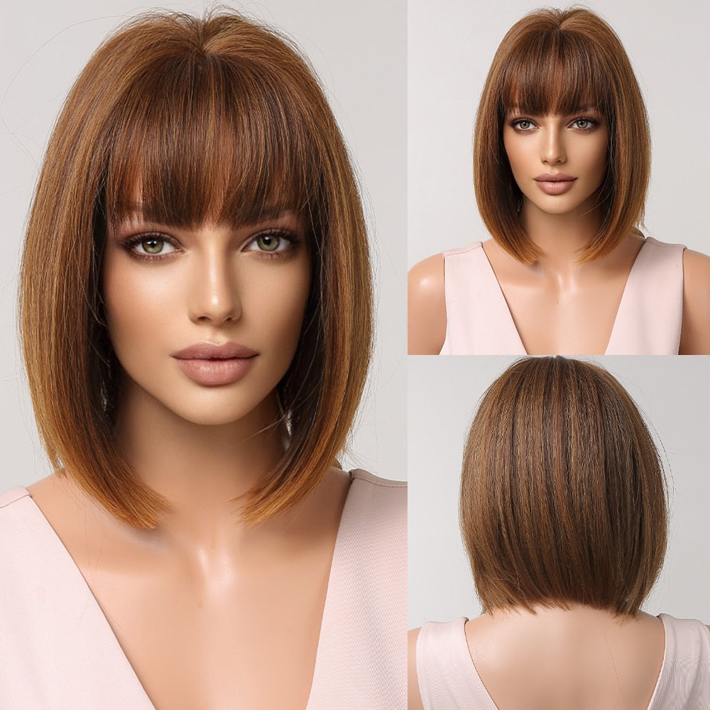 Ombre Platinum Ash Long Straight Synthetic Wigs