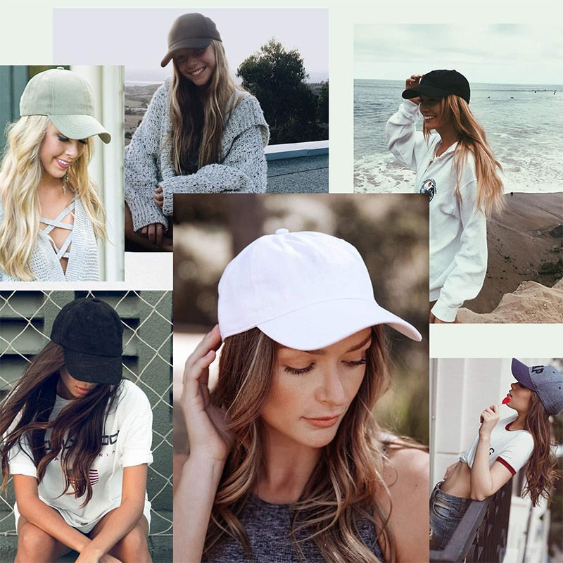Blonde Wavy Wigs with Baseball Cap Hat Wigs
