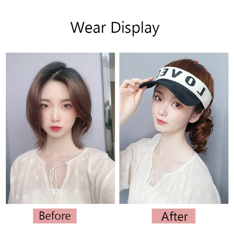 Ponytail Wig with Visor Cap Hat Wig
