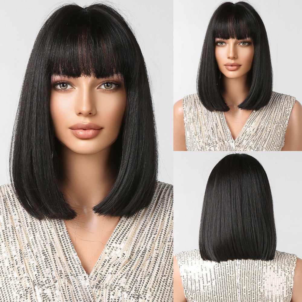 Ombre Platinum Ash Long Straight Synthetic Wigs