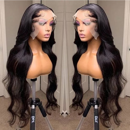 Black Body Wave Synthetic Wigs Lace Frontal Wig