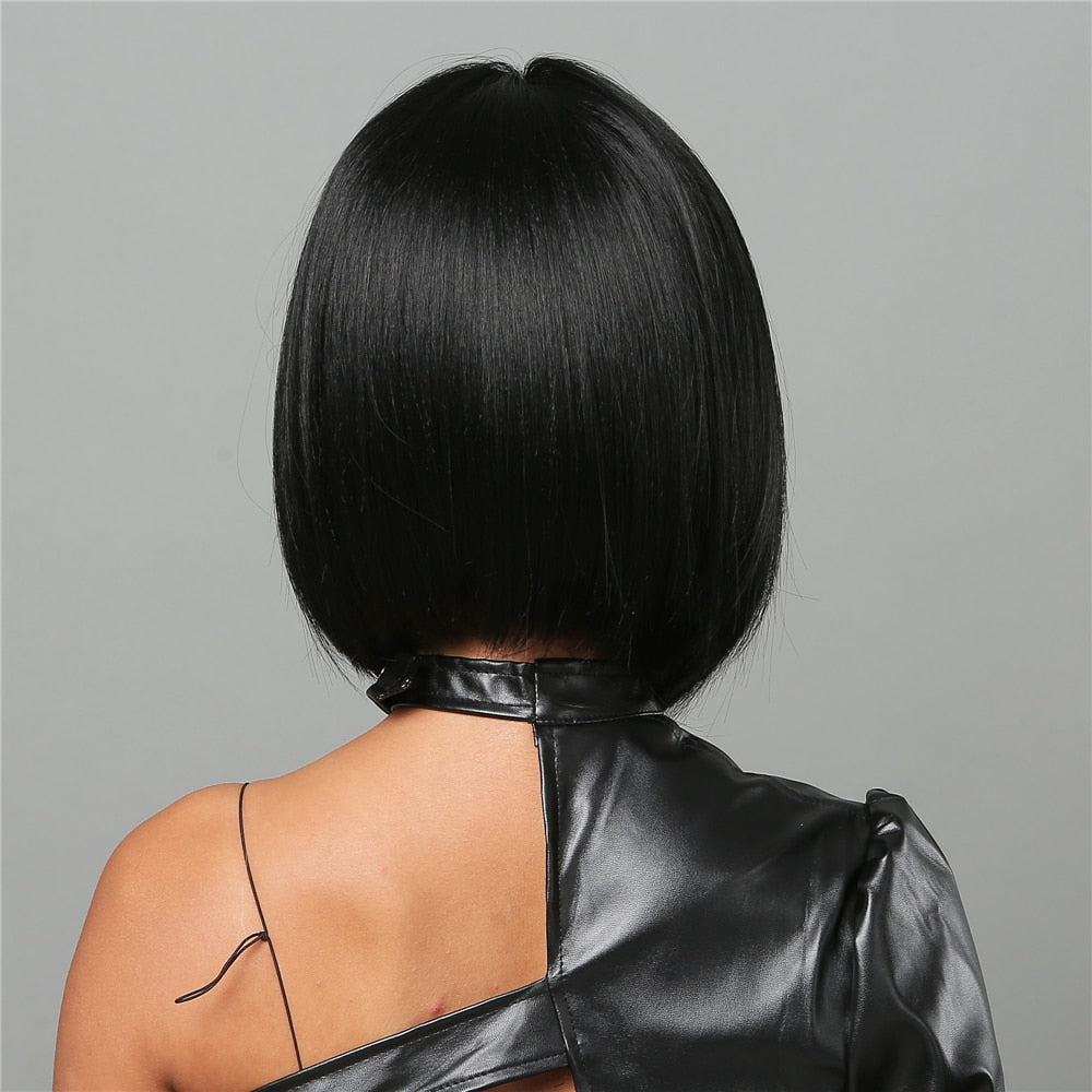 Short Black Bob Straight Hair Synthetic Wig