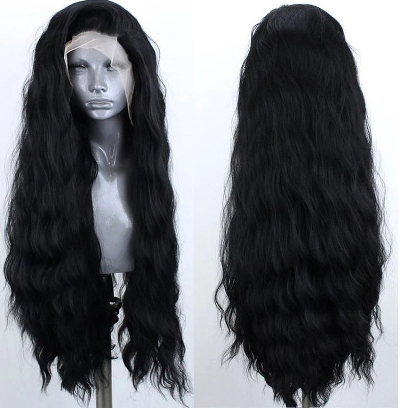 Natural Hairline Cinnamon Brown Lace Front Wigs Synthetic Long Wig