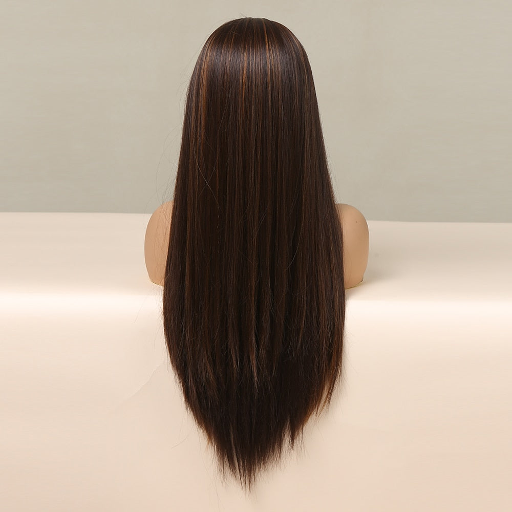 Long Straight Brown Headband Wig