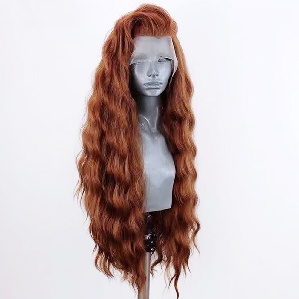 Natural Hairline Cinnamon Brown Lace Front Wigs Synthetic Long Wig