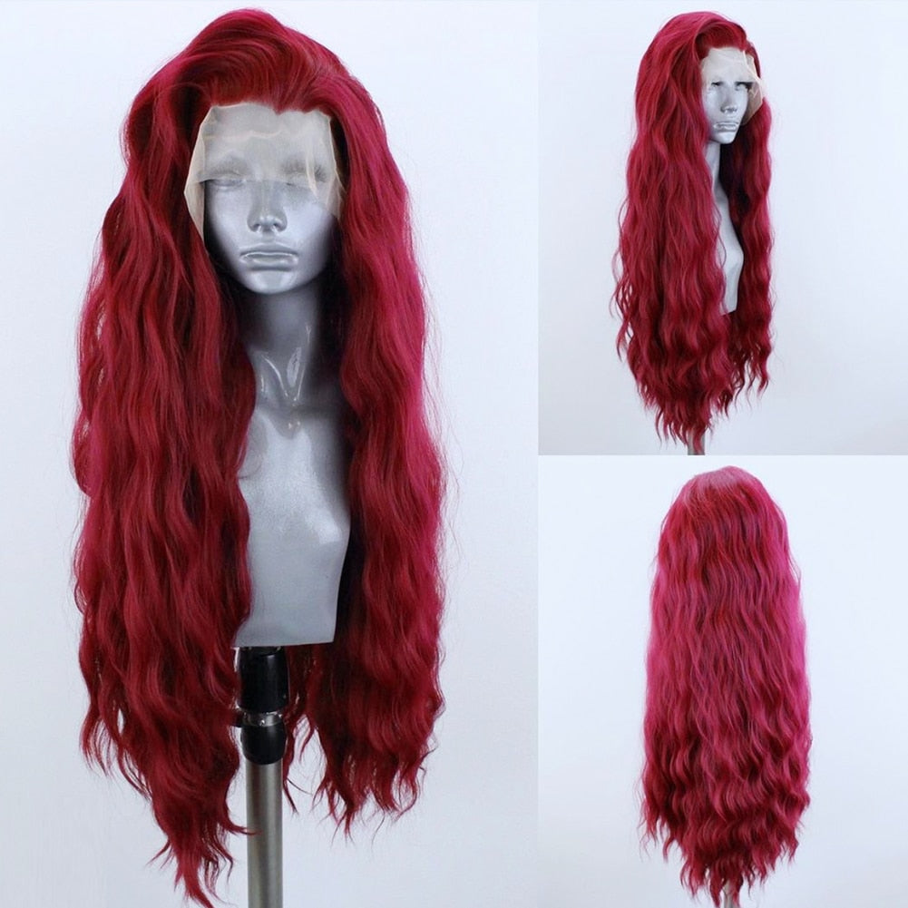 Natural Hairline Cinnamon Brown Lace Front Wigs Synthetic Long Wig