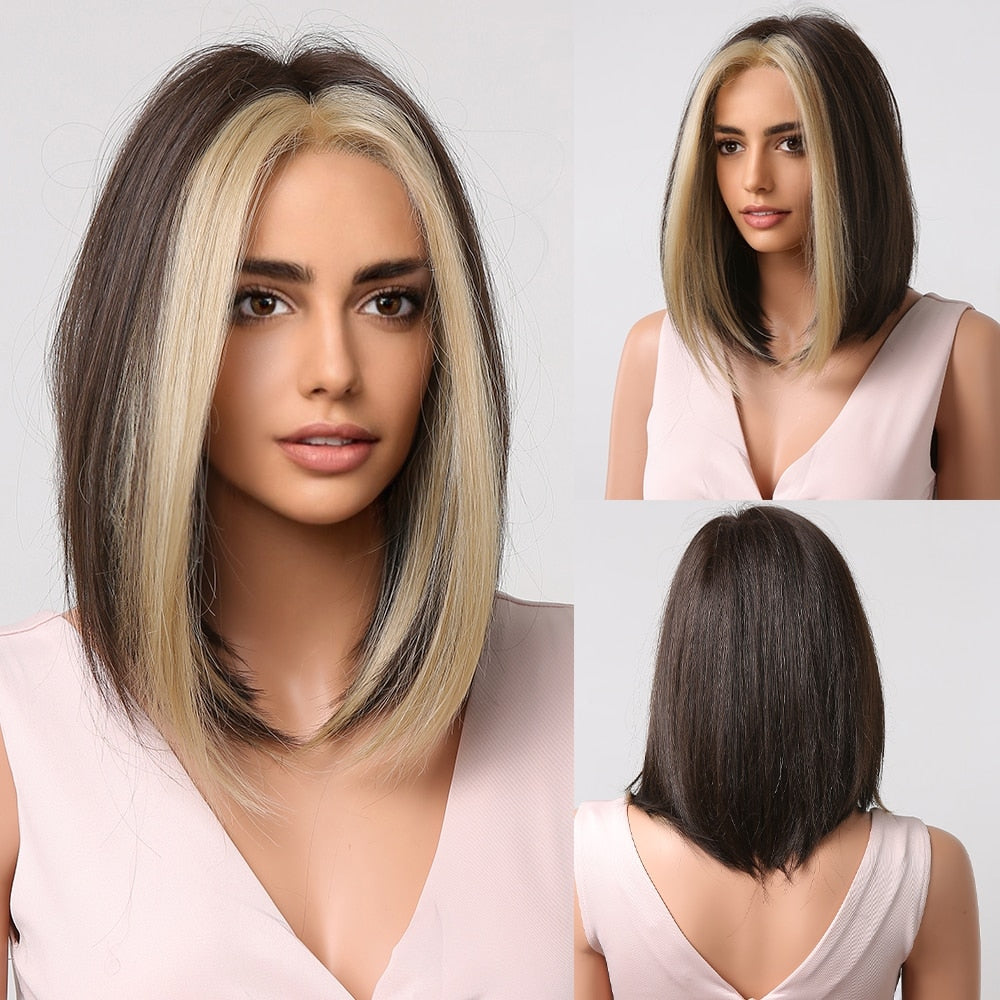 Short Black Bob Straight Hair Synthetic Wig