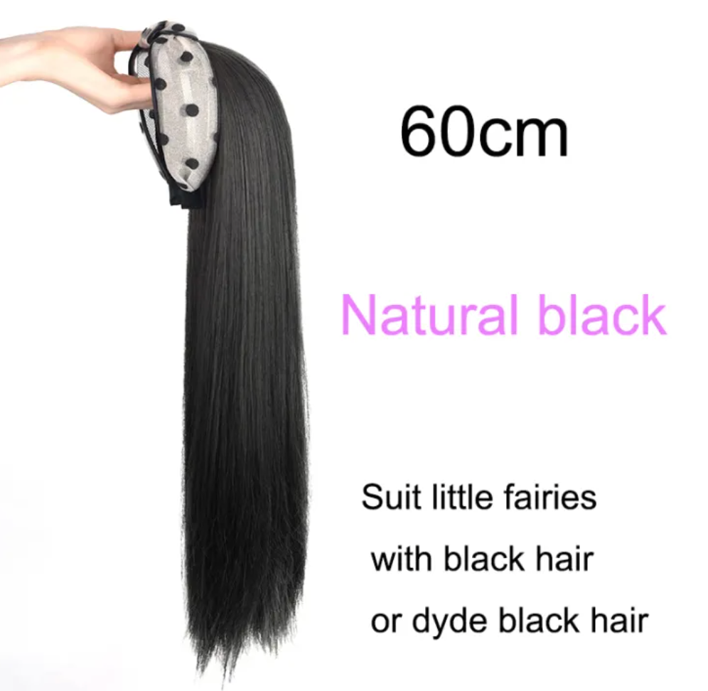 Long Straight Polkadot Headband Wig