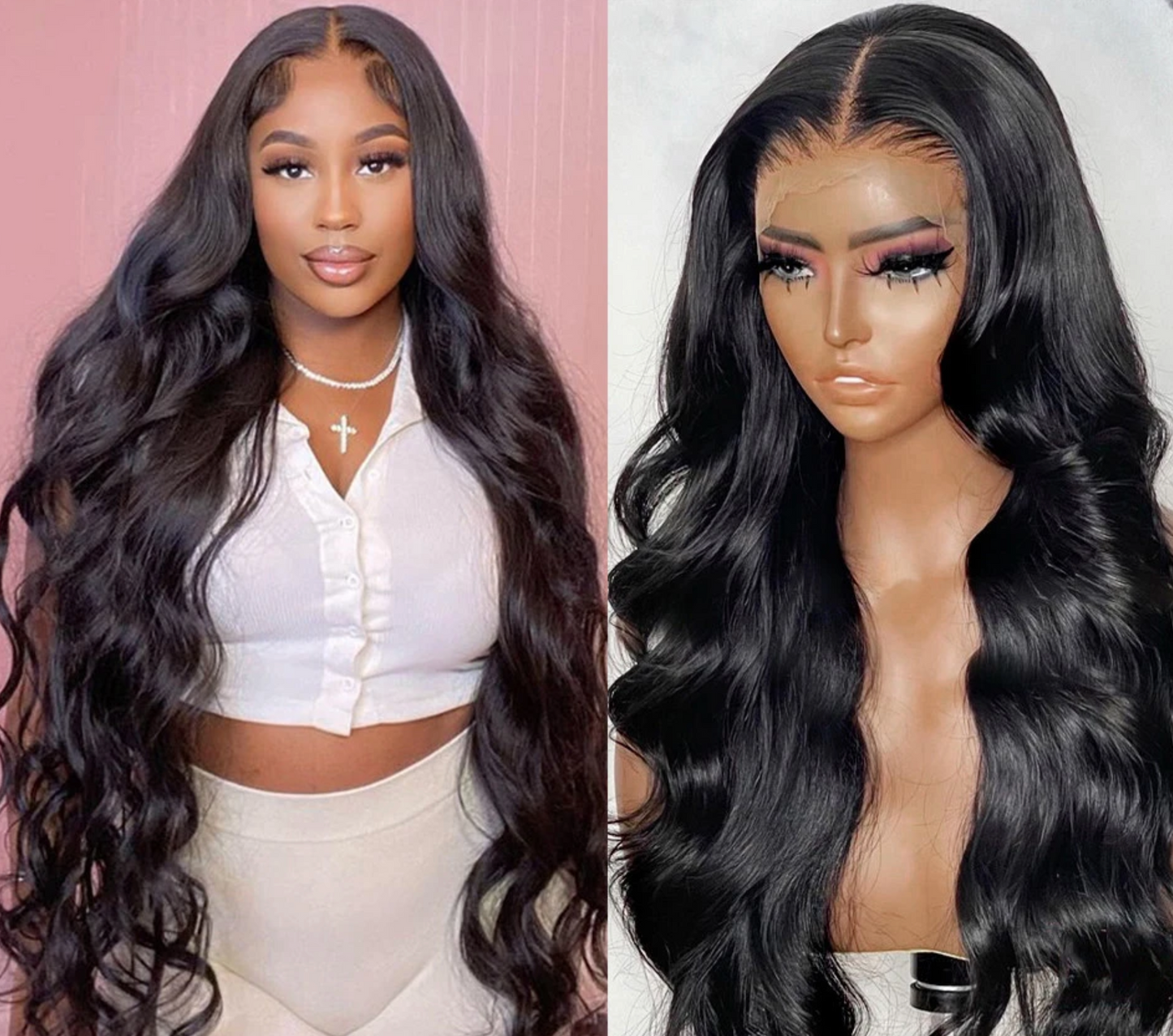 Black Body Wave Human Hair 13X6 HD Transparent Lace Front Brazilian Pre Plucked