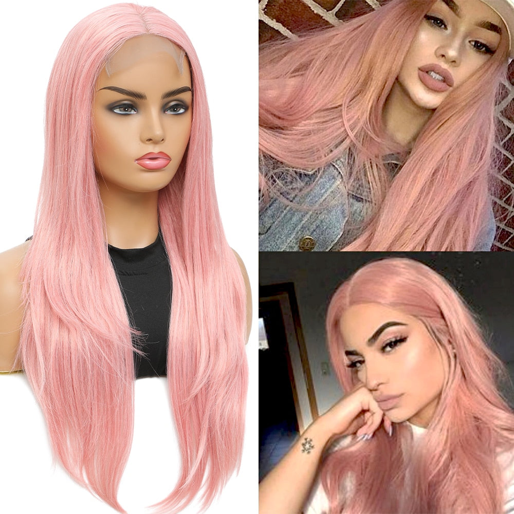 20 Inch Blonde Synthetic Lace Wigs Lace Closure