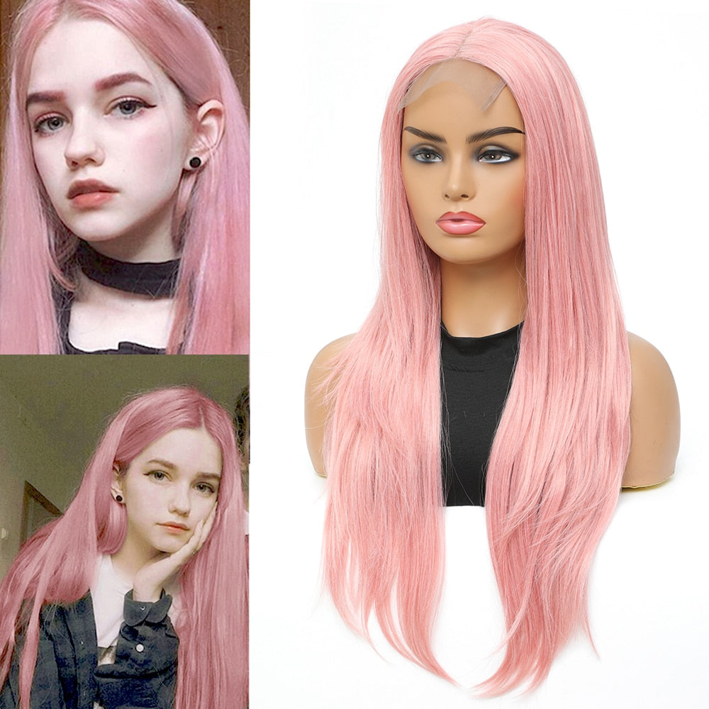 20 Inch Blonde Synthetic Lace Wigs Lace Closure