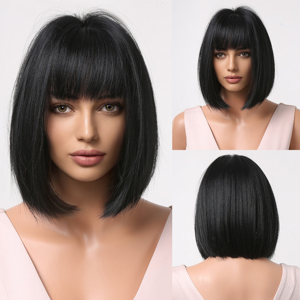 Ombre Platinum Ash Long Straight Synthetic Wigs