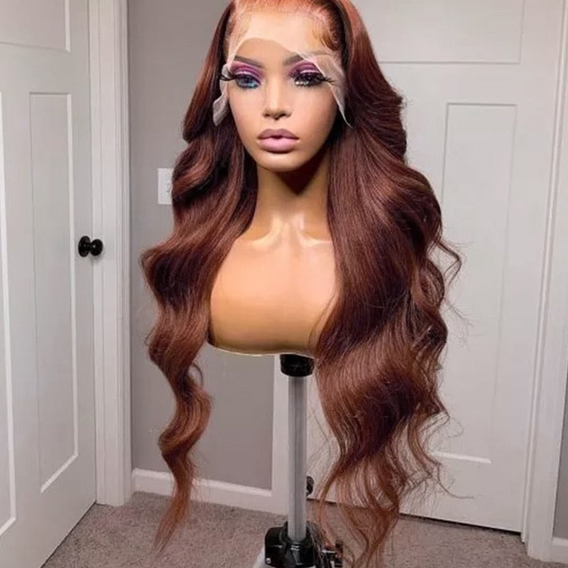 Black Body Wave Synthetic Wigs Lace Frontal Wig