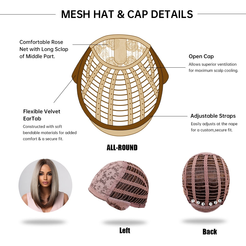 Ombre Platinum Ash Long Straight Synthetic Wigs