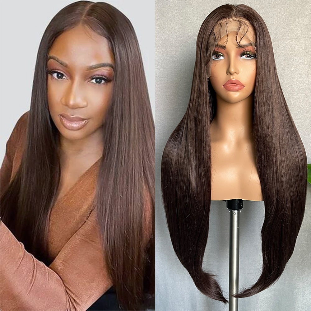 32 Inches Long Body Wave Fluffy 6x13 4x13 Synthetic Lace Front Wigs Pre Plucked with Baby Hair