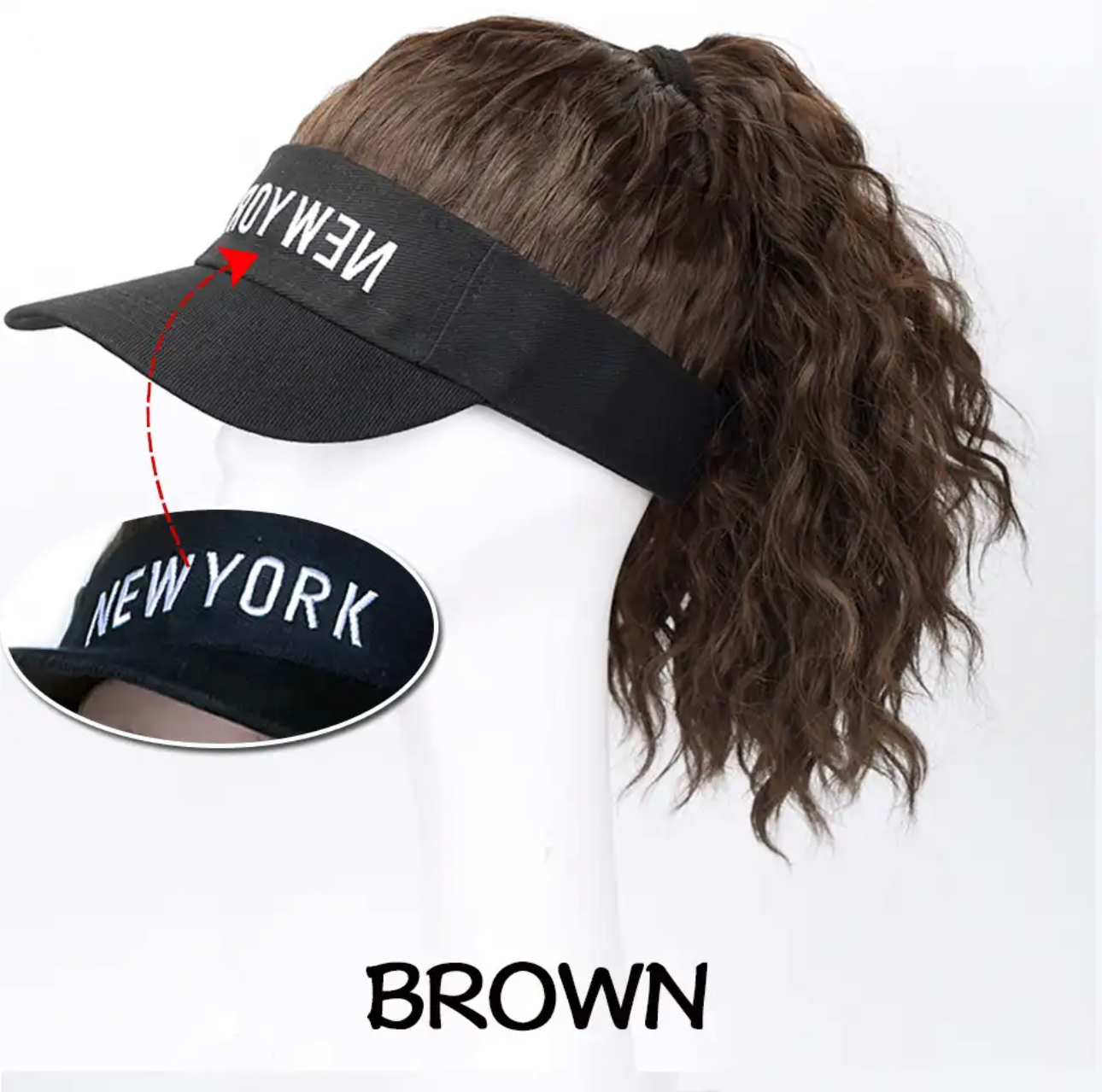 Ponytail Wig with Visor Cap Hat Wig