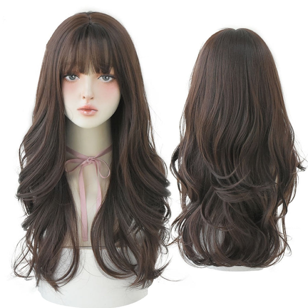 Long Wavy Curly Blonde Black Highlights Synthetic Wigs