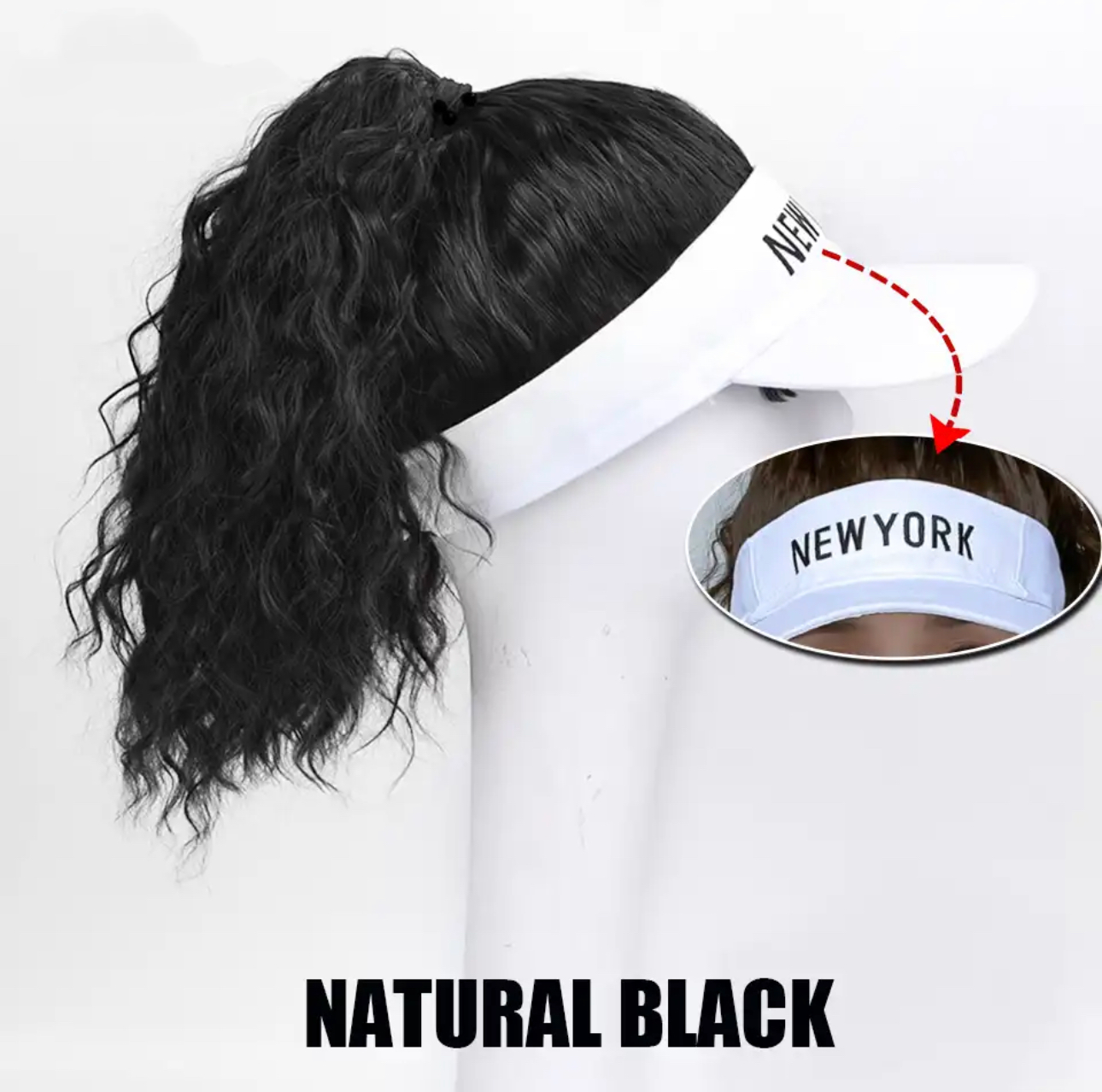 Ponytail Wig with Visor Cap Hat Wig