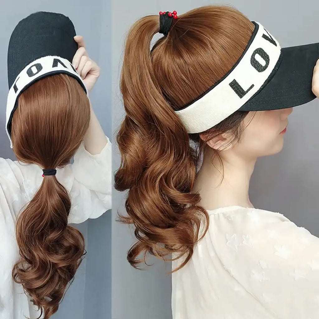 Ponytail Wig with Visor Cap Hat Wig