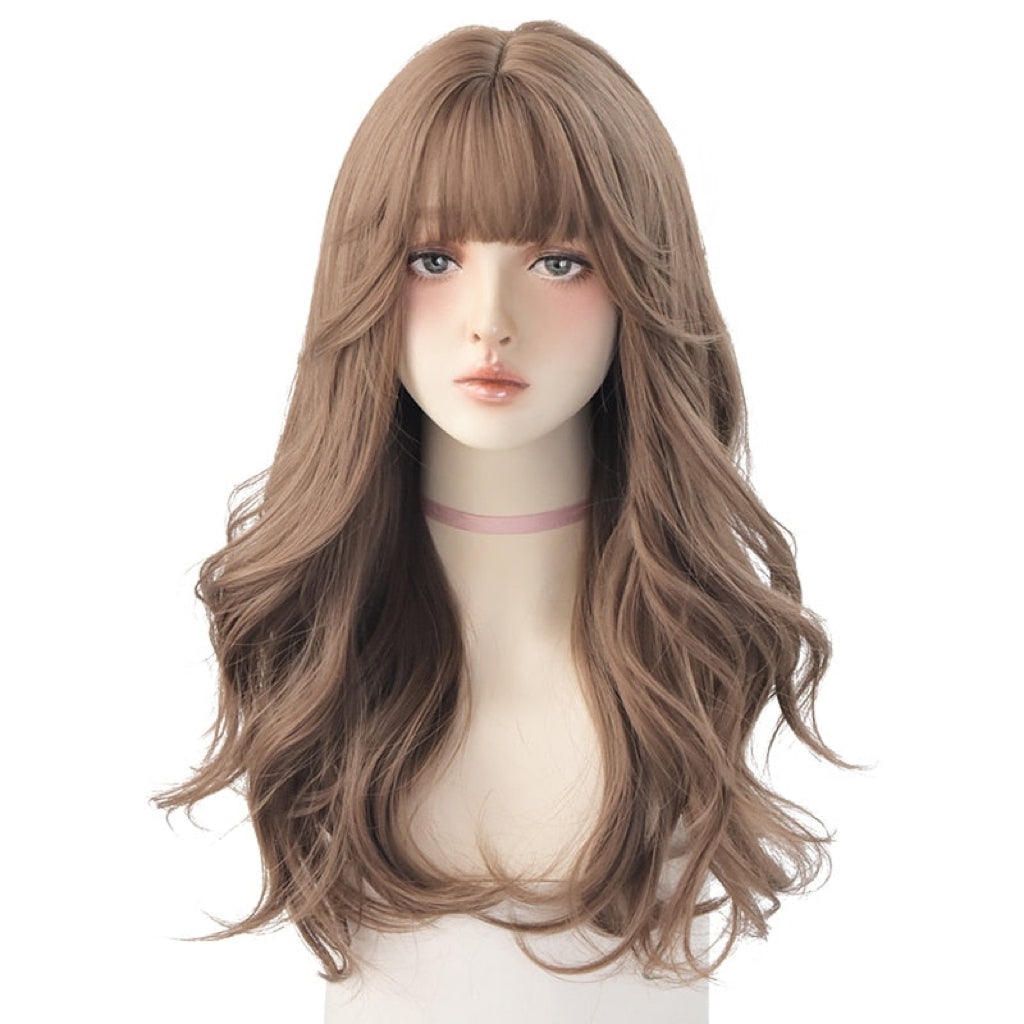 Long Wavy Curly Blonde Black Highlights Synthetic Wigs