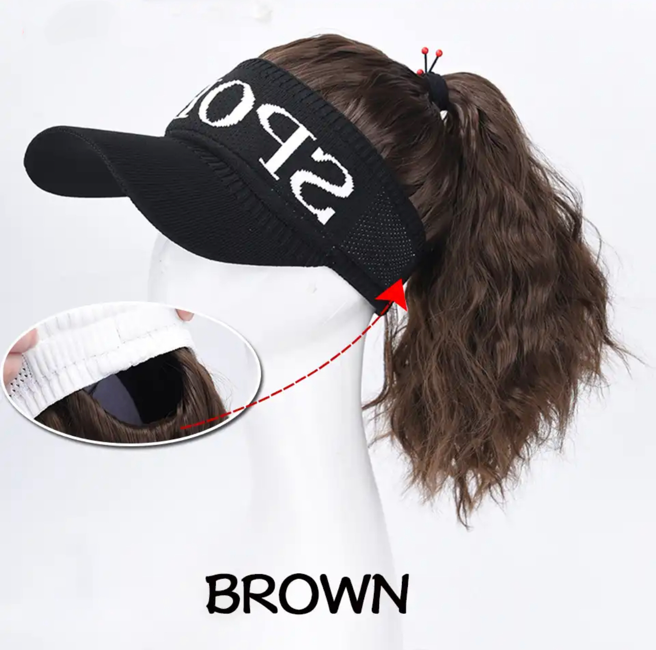 Ponytail Wig with Visor Cap Hat Wig