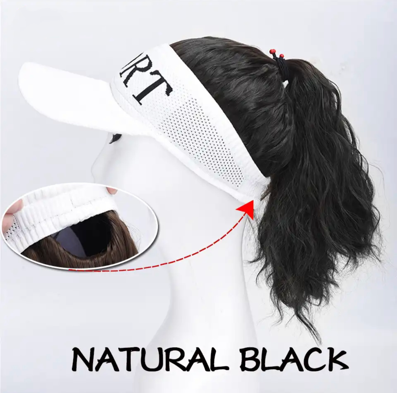 Ponytail Wig with Visor Cap Hat Wig