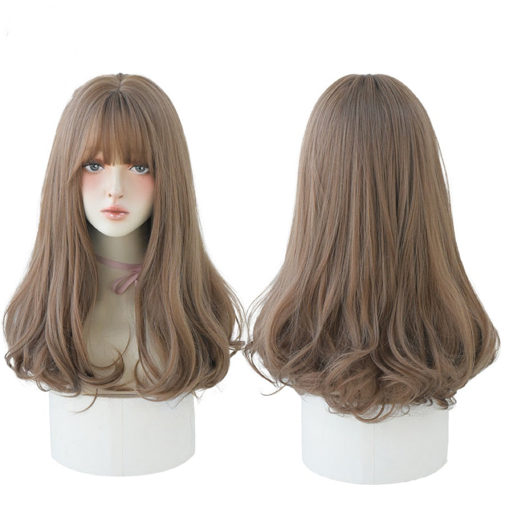 Long Wavy Curly Blonde Black Highlights Synthetic Wigs