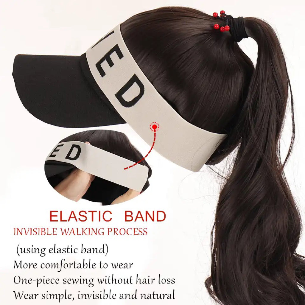 Ponytail Wig with Visor Cap Hat Wig