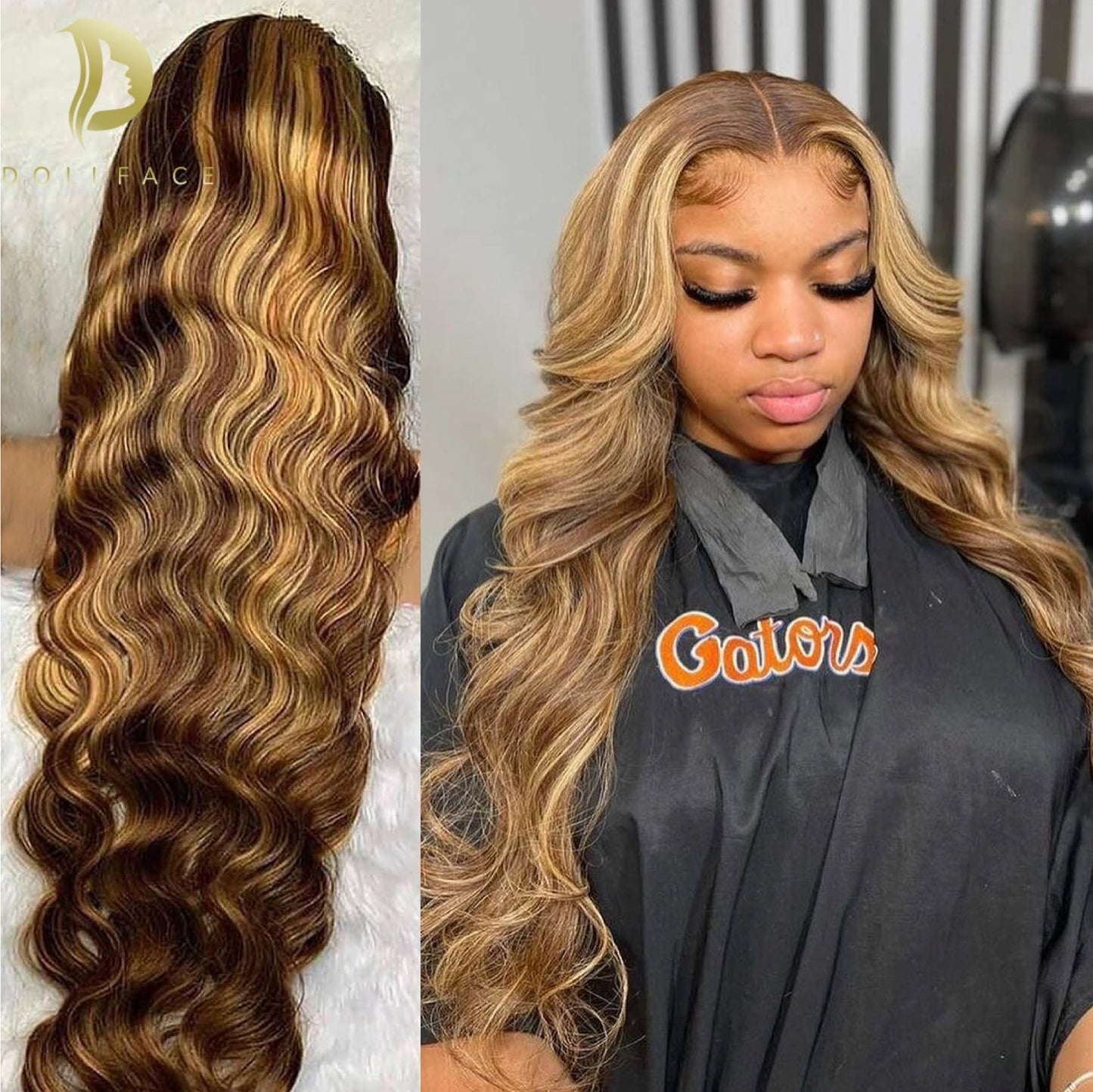 Colored Highlight Human Hair Wigs: 13x6 Lace Front Body Wave & 13x4 HD Lace Frontal Deep Wave